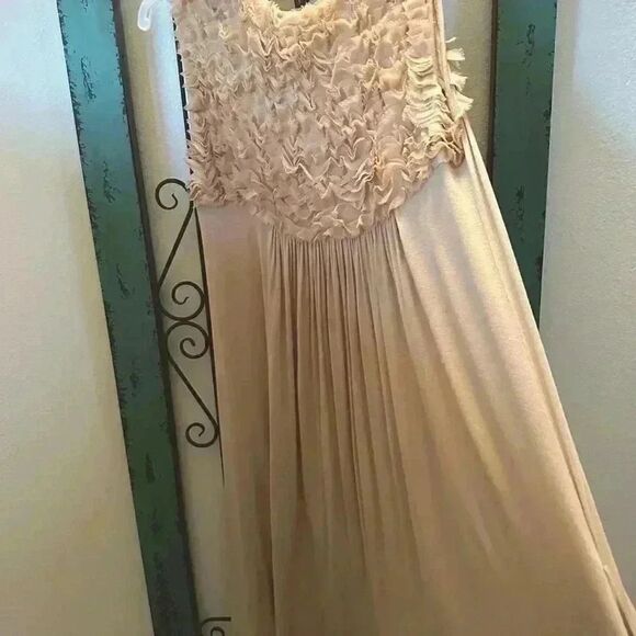 Vintage dress from Japan. Cotton/jersey with delicate ruching on bodice. - Picture 4 of 7